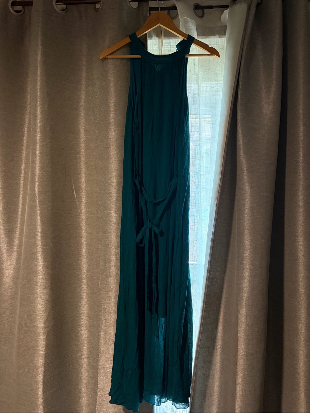 Listicle Baltic Born Teal Maxi Dress with Waist Tie